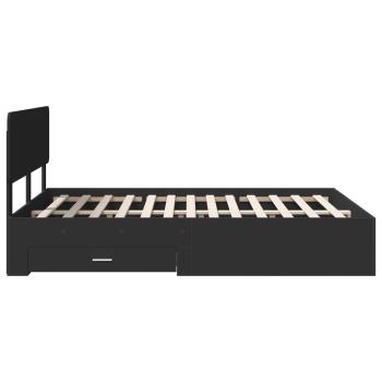 Bettrahmen mit Kopfteil Schwarz 140 x 190 cm Holzwerkstoff