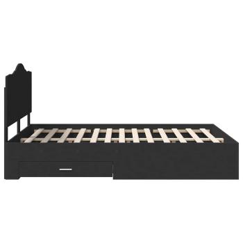 Bettrahmen mit Kopfteil Schwarz 140 x 190 cm Holzwerkstoff