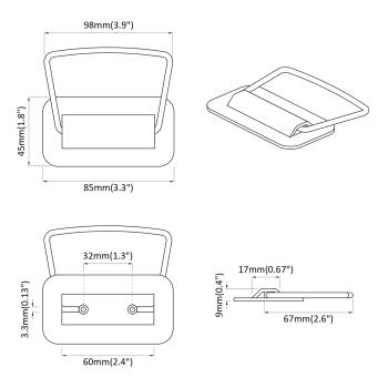 Schrankgriffe 12 pcs Rosa 85 x 45 mm Metall
