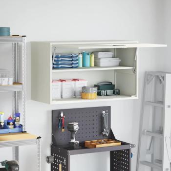 Wandschrank für die Garage mit Gasdrucklift-Tür Weiß