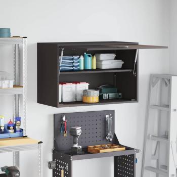 Wandschrank für die Garage mit Gasdrucklift-Tür Schwarz