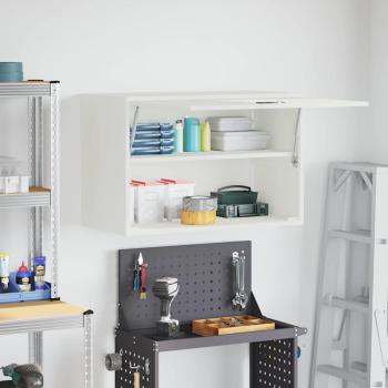 Wandschrank für die Garage mit Gasdrucklift-Tür Weiß