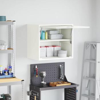 Wandschrank für die Garage mit Gasdrucklift-Tür Weiß