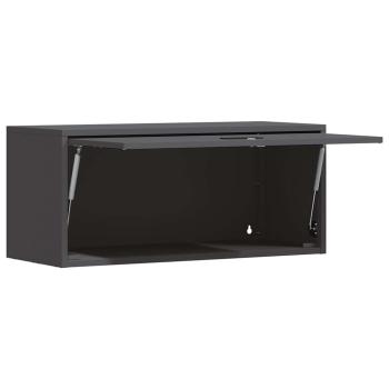 Wandschrank für die Garage mit Gasdrucklift-Tür Schwarz