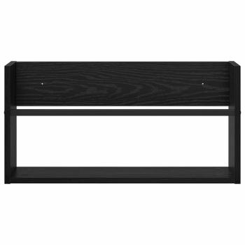 Magazinregal 2 pcs Schwarz Eichen-Optik 60 x 12 x 30 cm