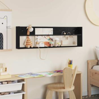 Magazinregal mit Regal Schwarz Eichen-Optik 100 x 12 x 30 cm