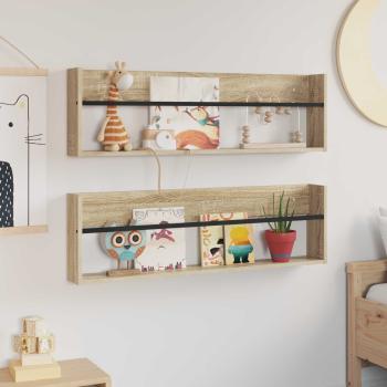 Magazinregal 2 pcs Sonoma-Eiche 100 x 12 x 30 cm Holzwerkstoff