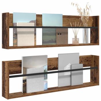 Magazinregal 2 pcs Altholz 100 x 12 x 30 cm Holzwerkstoff