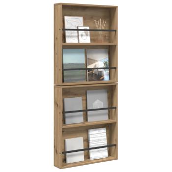 Magazinregal 2 pcs Artisan-Eiche 60 x 12 x 70 cm Holzwerkstoff