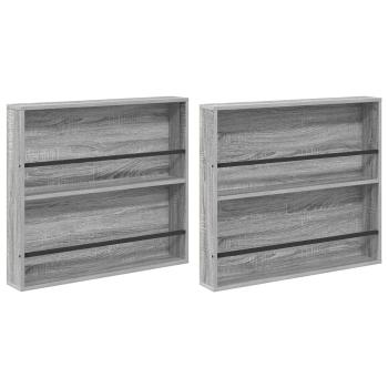 Magazinregal 2 pcs Graues Sonoma 80 x 12 x 70 cm Holzwerkstoff