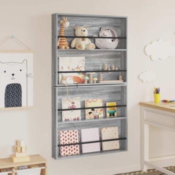 Magazinregal 2 pcs Graues Sonoma 80 x 12 x 70 cm Holzwerkstoff