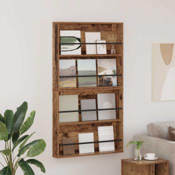 ARDEBO.de - Magazinregal 2 pcs Altholz 80 x 12 x 70 cm Holzwerkstoff