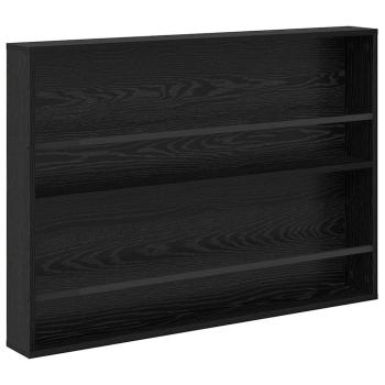 Magazinregal mit Regal Schwarz Eichen-Optik 100 x 12 x 70 cm