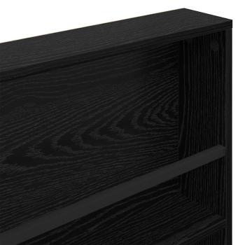 ARDEBO.de - Magazinregal 2 pcs Schwarz Eichen-Optik 100 x 12 x 70 cm