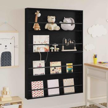 Magazinregal 2 stk. Schwarz Eichen-Optik 100 x 12 x 70 cm