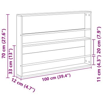 Magazinregal mit Regal Altholz 100 x 12 x 70 cm Holzwerkstoff