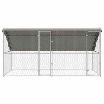 Hundekäfig mit Speicher 2 pcs Silber 4 x 2 x 2 m Stahl