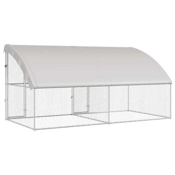 Hundekäfig mit Speicher 2 pcs Silber 4 x 2 x 2 m Stahl
