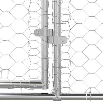 Hundekäfig mit Speicher 2 pcs Silber 4 x 2 x 2 m Stahl