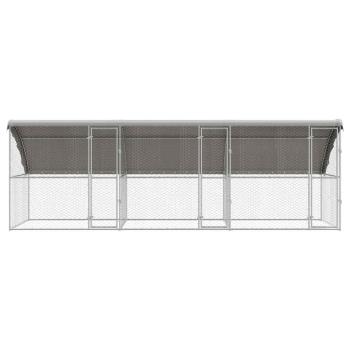 ARDEBO.de - Hundekäfig mit Speicher 3 pcs Silber 6 x 2 x 2 m Stahl