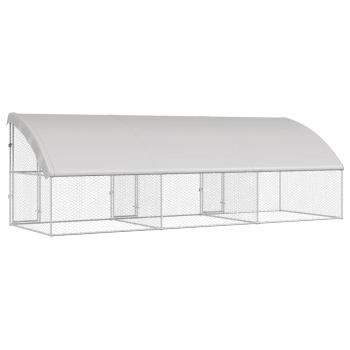 Hundekäfig mit Speicher 3 pcs Silber 6 x 2 x 2 m Stahl