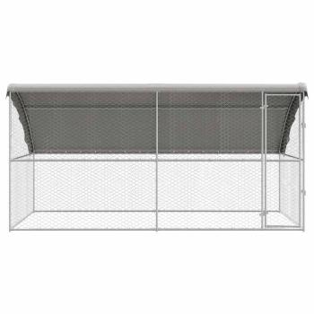 Hundekäfig mit Speicher 2 pcs Silber 4 x 2 x 2 m Stahl