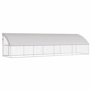 ARDEBO.de - Hundekäfig mit Speicher 4 pcs Silber 8 x 2 x 2 m Stahl
