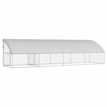 Hundekäfig 4 pcs Silber 8 x 2 x 2 m Verzinkter Stahl