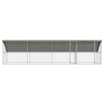 Hundekäfig 4 pcs Silber 8 x 2 x 2 m Verzinkter Stahl