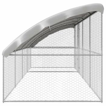 Hundekäfig 4 pcs Silber 8 x 2 x 2 m Verzinkter Stahl