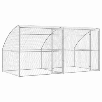 Hundekäfig 2 Stk. Silber 4 x 2 x 2 m Verzinkter Stahl