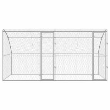Hundekäfig 2 Stk. Silber 4 x 2 x 2 m Verzinkter Stahl