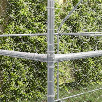 ARDEBO.de - Hundekäfig mit Speicher 3 pcs Silber 6 x 2 x 2 m Stahl