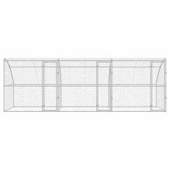 Hundekäfig mit Speicher 3 pcs Silber 6 x 2 x 2 m Stahl