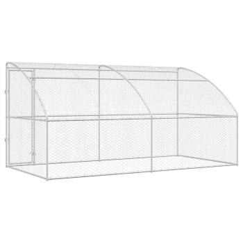 Hundekäfig 2 pcs Silber 4 x 2 x 2 m Verzinkter Stahl