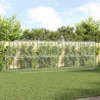 ARDEBO.de - Hundekäfig mit Speicher 3 pcs Silber 6 x 2 x 2 m Stahl