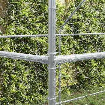 Hundekäfig mit Speicher 3 pcs Silber 6 x 2 x 2 m Stahl