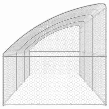 Hundekäfig mit Speicher 3 pcs Silber 6 x 2 x 2 m Stahl