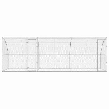 Hundekäfig mit Speicher 3 pcs Silber 6 x 2 x 2 m Stahl