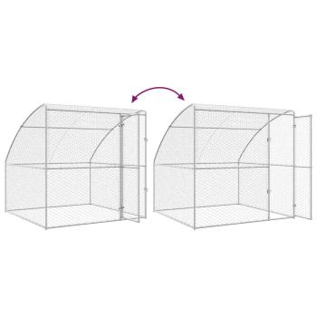 Hundekäfig mit Speicher Silber 2 x 2 x 2 m Stahl