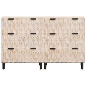 Sideboard Weiße gewaschene Oberfläche Massivholz Mango