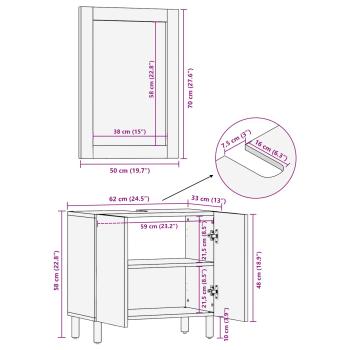 Badezimmer Sets Weiße gewaschene Oberfläche Massivholz Mango