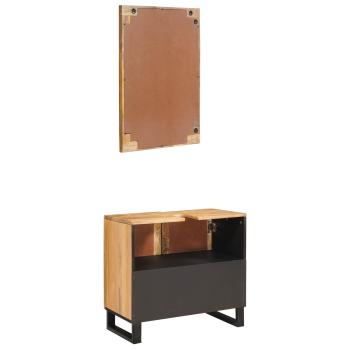 Badezimmer Sets mit Speicher mit Tür Natur Massivholz Mango