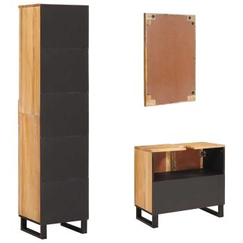 ARDEBO.de - Badezimmer Sets mit Schubladen mit Regal Natur Massivholz Mango