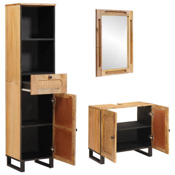 Badezimmer Sets mit Schubladen mit Regal Natur Massivholz Mango