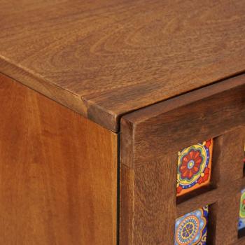 Sideboard 3 pcs Walnuss Massivholz Mango