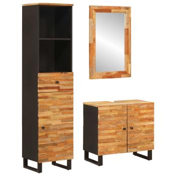 ARDEBO.de - Badezimmer Sets mit Schubladen mit Regal Natur Massivholz Mango