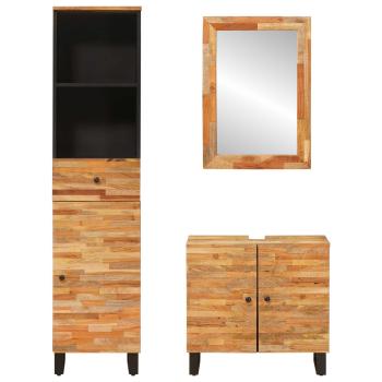 Badezimmer Sets mit Schubladen mit Regal Natur Massivholz Mango