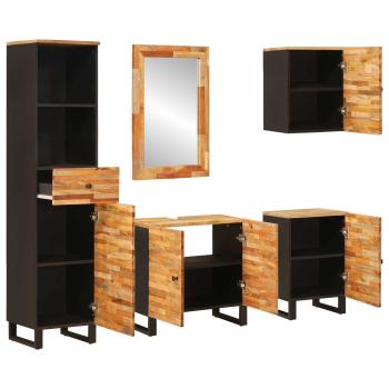 Badezimmer Sets mit Schubladen mit Regal Natur Massivholz Mango