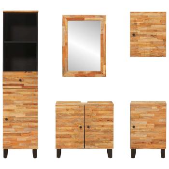 Badezimmer Sets mit Schubladen mit Regal Natur Massivholz Mango